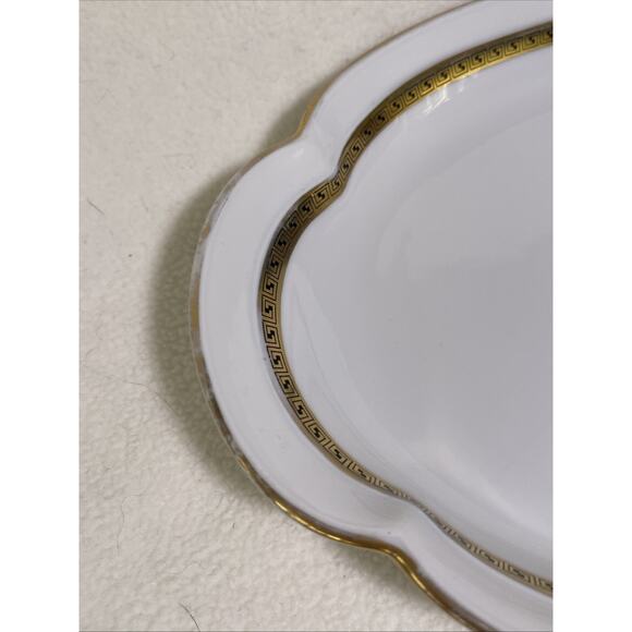 Antique Porcelain White /Gold Gilded Small Platter Royal Tettau - Picture 3 of 9